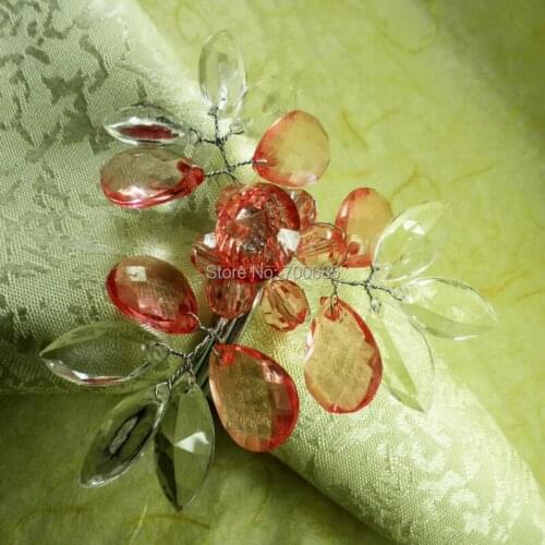 Pink acrylic flower napkin ring ,wedding and shoot napkin holder