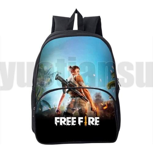 2021 War Games Free Fire Garena Roupa Angelical 3D Backpack Unisex Travelbags Boys Girls 12/16 Inch School Bag Children Bookbag