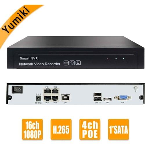 16CH 1080P 4ch-POE 1 SATA NVR H.265+/H.265/H.264 CCTV 1080P DVR Network Video Recorder Onvif 2.6 IP Camera P2P Cloud AEeye2.0