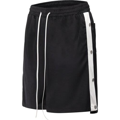 High Street Buttons Design Men Velvet Shorts Loose Shorts Summer Casual Style Male Short Polyester Oversized Vintage Shorts