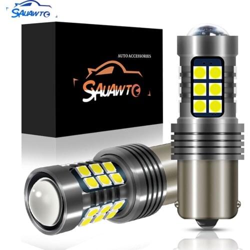 2X For Mitsubishi ASX PAJERO Grandis OUTLANDER EX P21W LED Car Rear Reverse Backup Light Bulb BA15S 1156 Auto Signal Lamp