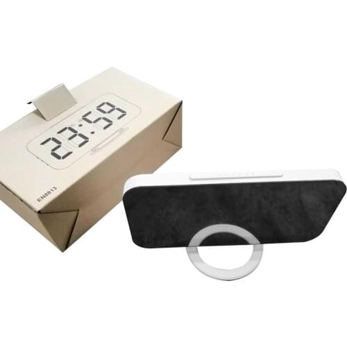 LED Alarm Clock Dual USB Output Snooze Mirror Clock Digital Creative Clock Induction Dimming Electronic Clock