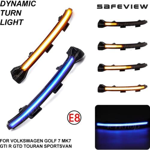 2pcs For Volkswagen VW Golf 7 Touran Sportsvan LED Dynamic Turn Signal Light Flowing Water Blinker Flashing Lamp