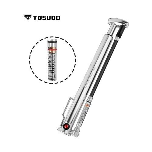 TOSUOD Bicycle pump mountain bike mini pump pressure gauge high pressure portable basketball riding equipment