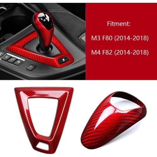 Carbon Fiber Gear Shift Knob Cover Trim For BMW M3 F80 M4 F82 F83 2014-2018 Car Accessories