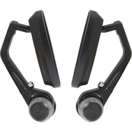 X7AE 1pair 22mm 7/8" Universal Motorcycle Handlebar Bar End Mirrors Turn signals