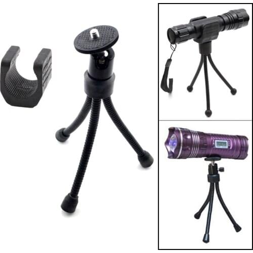 Rotating metal Tripod Swivel Adjustable triangle supporting frame Tripod with U shape Mount for 18650 Led Flashlight
