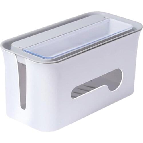 1pc Cable Storage Box Durable Power Strip Cable Storage Container Storage Case Cord Organizer Socket Box Cord Hider Box for Home