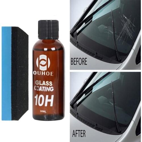 30/50ml Car Glass Coating Car Liquid Coat Paint CareHardness10H Super Hydrophobic Sponge Set Universal Car Wash & Maintenance