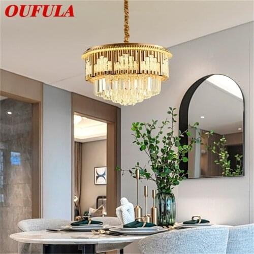 OUFULA Gold Chandelier Lamp Fixtures Luxury Pendant Light Postmodern Home LED Decorative for Living Dining Room
