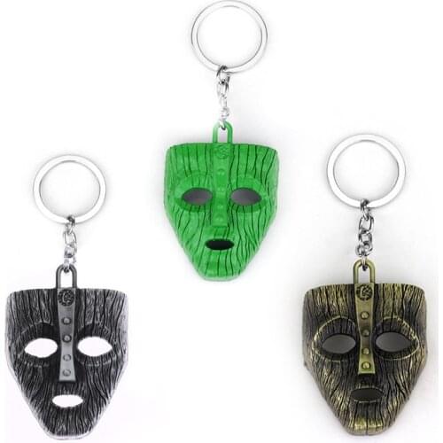 1pcs Jim Carrey Movie The Mask Keychain Keyring Fancy Dress Loki Halloween Key Chains Pendant Funny Car Bag Accessories Gifts