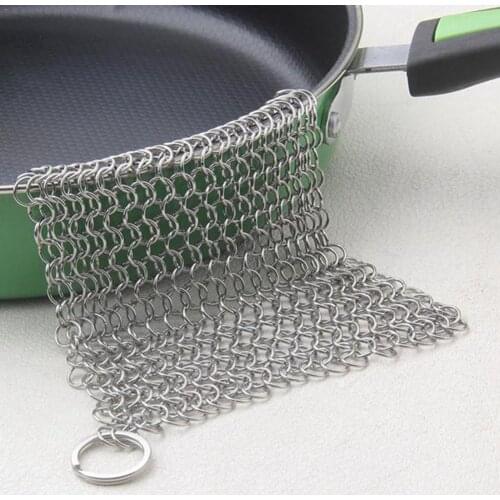 1 Pc Steel Finger Cast Iron Cleaner Chain Brush Tool Brush Kitchen Scrubber Wash Palm mail W6D2