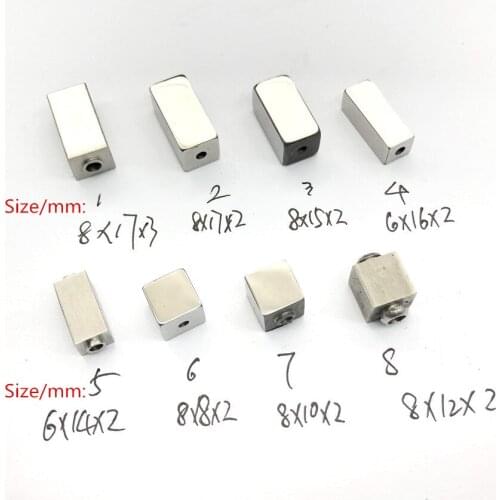 2mm Hole 316L Stainless Steel Cube Beads Square Charm Spacer Cuboid Beads For Jewelry Making Bracelet DIY Jewelry Fittings