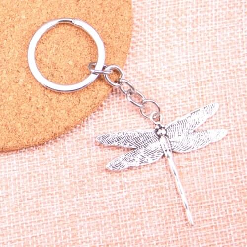 20pcs 43*47mm dragonfly Pendants DIY Men Car Key Chain Ring Holder Keyring Souvenir Jewelry Gift