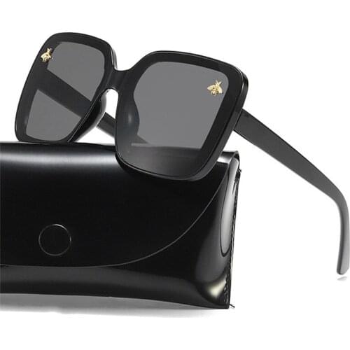 2021 Brand Oversized Sunglasses Women Luxury Gradient Sun Glasses Big Frame Vintage Eyewear UV400 Glasses Little Bee Oculos