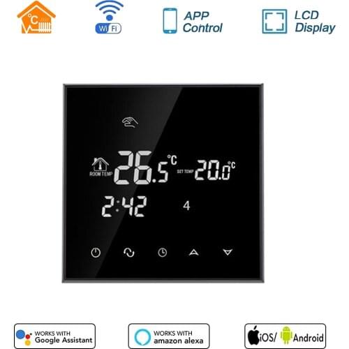 220V 16A Weekly Programmable Underfloor Heating WiFi Thermostat LCD Touch Screen Room Warming Temperature Controller