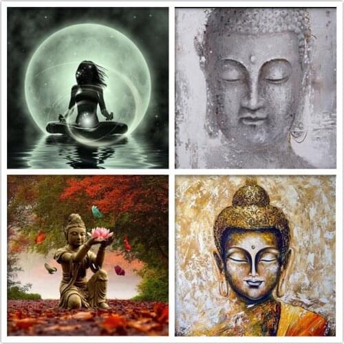 5D DIY Diamond Painting Buddha Statue Full Square Round Diamond Embroidery Needlework Mosaic Painting Rhinestone Icon Home Decor
