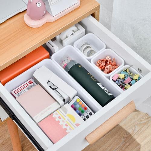 8Pcs/Set Adjustable Drawer Storage Box Organizer Box Tray Makeup Brush Items Holder Divider Kitchen Bathroom Cabinet Jewelry Box