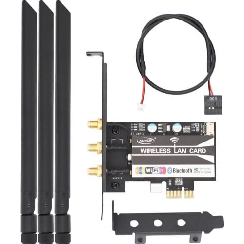 BCM94331csax 802.11N WiFi+Bluetooth 4.0 PC Desktop WLAN Card Pci-e 1X~16X Adapter for Broadcom Mac OS & 6DB Dual Band Antenna