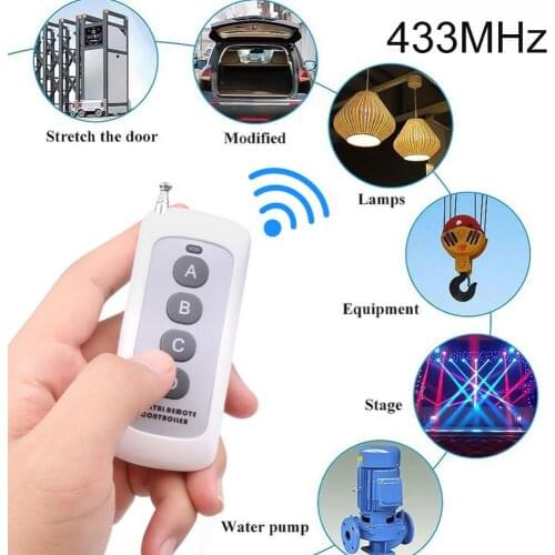 4 Buttons 433MHz 1000m Long Range Wireless Remote Control Switch Controller
