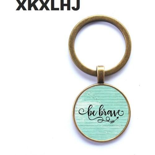 BE BRAVE charm keychain, inspirational charm key chain, gift for her, Cancer survivor, warrior charm, Be Brave keychain