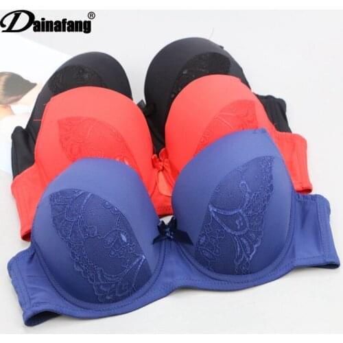 Large size bra cup thin section adjustable gathered side income For Ms. fat MM large cup C cup D cup underwear 1815-2