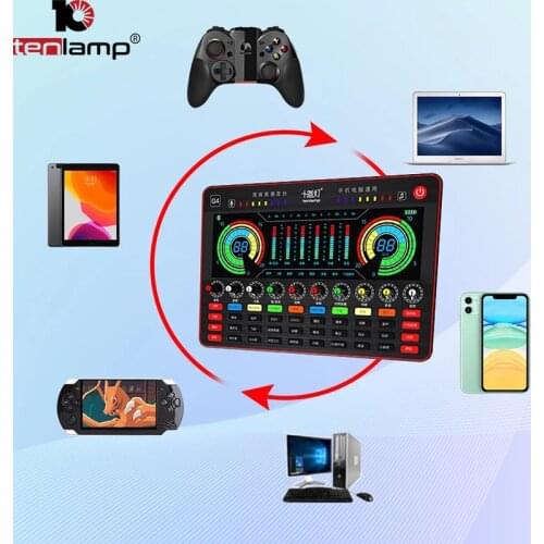 Professional Bluetooth External Sound Card for Singing Gaming Recording For PC Computer Mobile Iphone instrument audio Studio