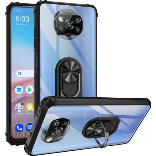 For Xiaomi POCO X3 NFC Hard PC Transparent With Stand Ring protective Back Cover Case For Xiaomi POCO X3 Pro X3NFC phone Shell