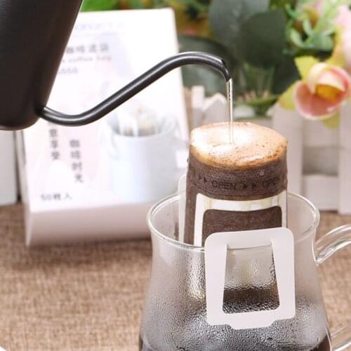 100Pcs/lot Drip Coffee Filter Bags Portable Hanging Cup Coffee Filters Paper Ear Style Filters Home Office Traval Useful Tools