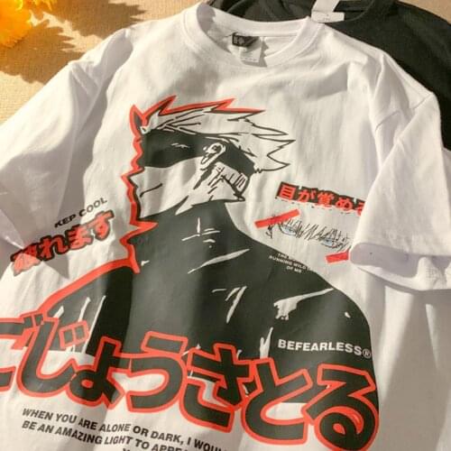 Anime Jujutsu Kaisen Gojo Satoru White Tshirt Men Streetwear Harajuku T-shirt Short Sleeve Summer Casual T Shirt For Women CS650
