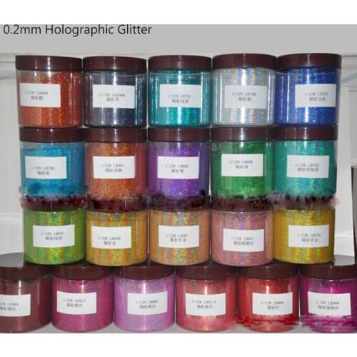 50g/bag Holographic Nail Powder 0.2mm (1/128 .008) Pixie Dust (Extra Fine Glitter): Color-Holographic Puppet. For acrylic & gel