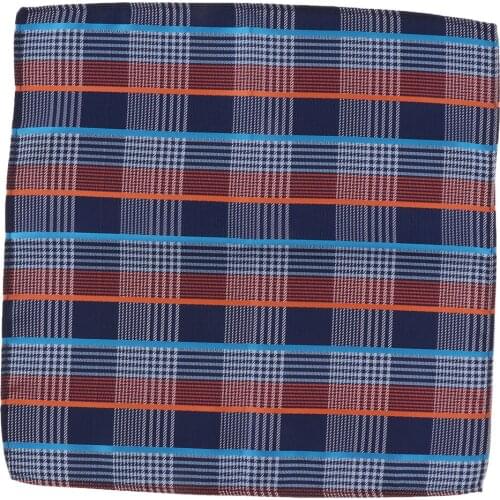 Cotton Plaid Mens Handkerchief Square Decorative Suits Grid Hanky