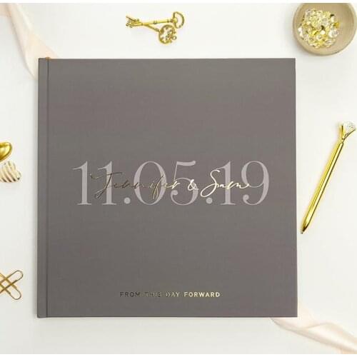 Custom Delicate Photo Album,Personalized White Wedding Guest Book Alternative,Unique Hardcover Instant Landscape Guestbook Sign