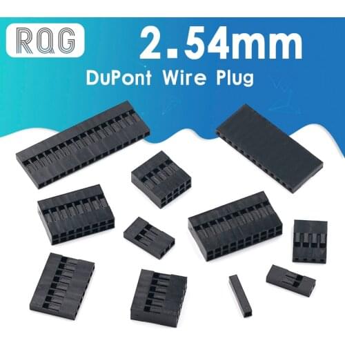 20pcs 2.54mm Dupont Connector 2.54mm Single / Double Row Plastic Shell Plug 1P 2P 3P 4P 5P 6P 7P 8P 9P 10P 12P 14P 16P 18P 20P