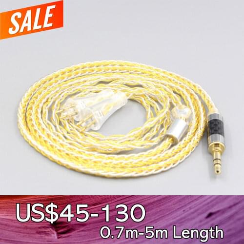 LN007313 8 Core OCC Silver Gold Plated Braided Earphone Cable For FOSTEX TH900 MKII MK2 TH-909 TR-X00 TH-600 Headphone
