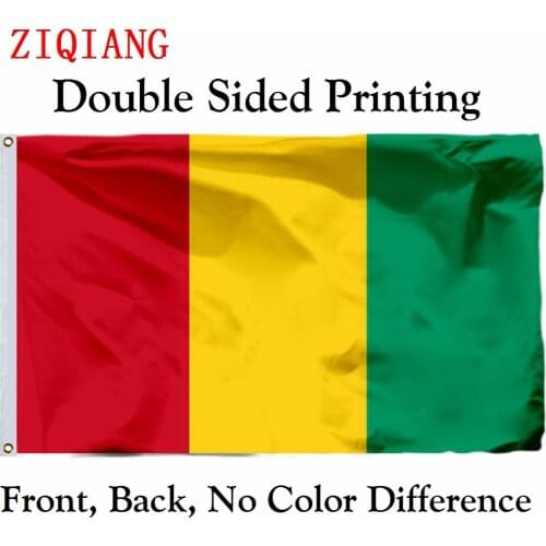Guinea Flag 3x5ft Polyester Flying Size 90x150cm Custom High Quality Double Sided Printing Banner