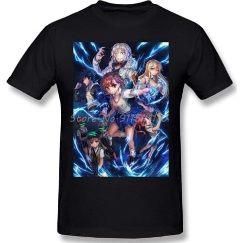 Mikoto Kuroko PremiumAnime Clothes Design A Certain Scientific Railgun Anime Series Cotton Men T-Shirt