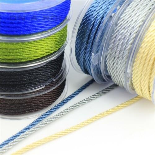 2mm 3mm Thread Cord String Strap Chinese Satin Silk Necklace beading Rope for Chinese Braided Knot DIY 14 color big size