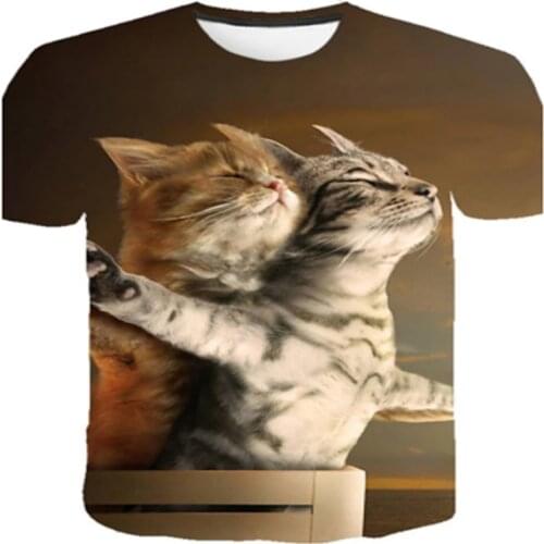 2020 new cool fashion mens and womens T-shirt cat printing 3d T-shirt summer short-sleeved T-shirt male T-shirt