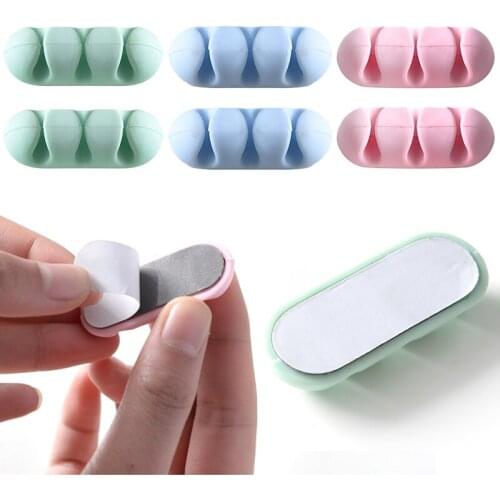 New Arrival Cable Winder Management Earphone Cable Organizer Silicon Charger Holder Clips Cable winder Management Clips TSLM1