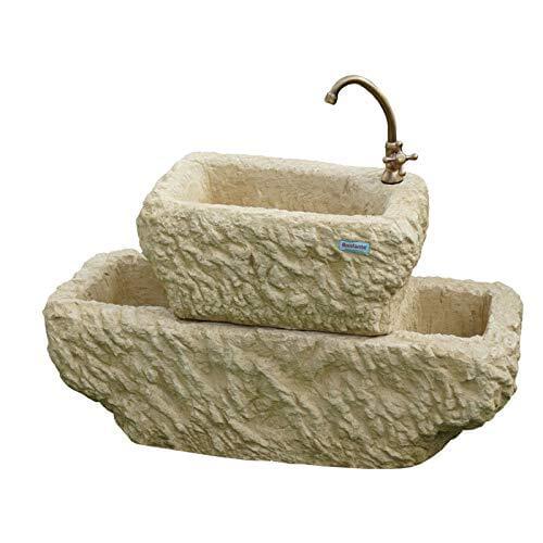 Bonfante drinking fountain in stone veneer Dallas Tuff