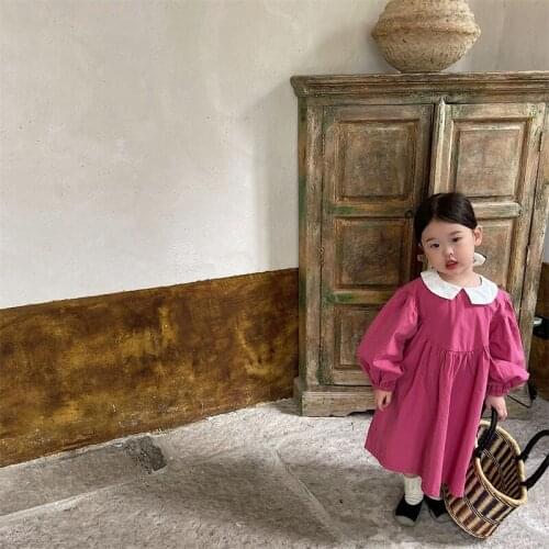 Girl Dress Kids Baby Gown 2021 Vintage Spring Autumn Toddler School Uniform Dresses Christmas Cotton Children Clothing