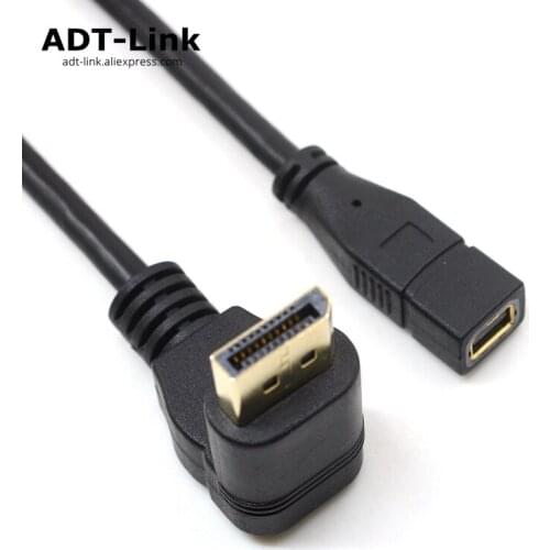 Display Port To Mini Display Port Cable Male to female mini dp to dp Thunderbolt to DP HD Cable Mini DisplayPor Angle 90 Degree