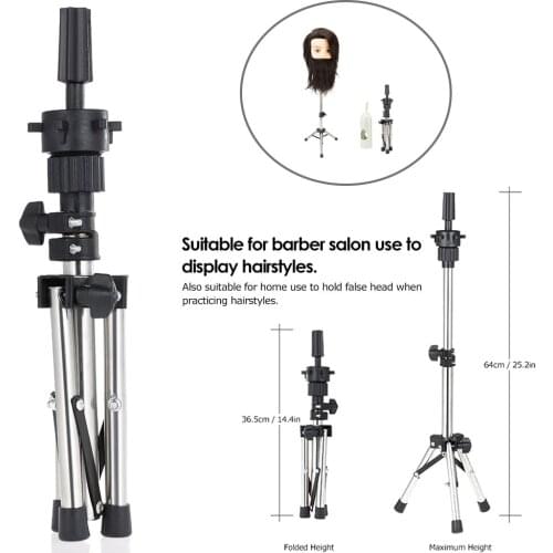Mini Adjustable Tripod for Training Head Mannequin Hairdressing Head Holder Clamp Hair Wig Stand Dummy Head Tripods Salon Tools
