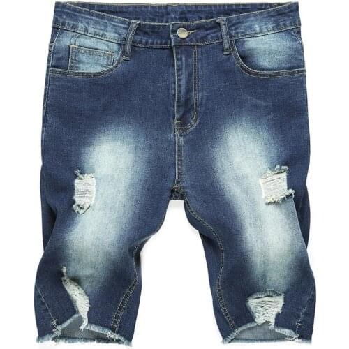 Shorts Broken Cool Knee-length Destroyed Men Jean Shorts for Daily Life