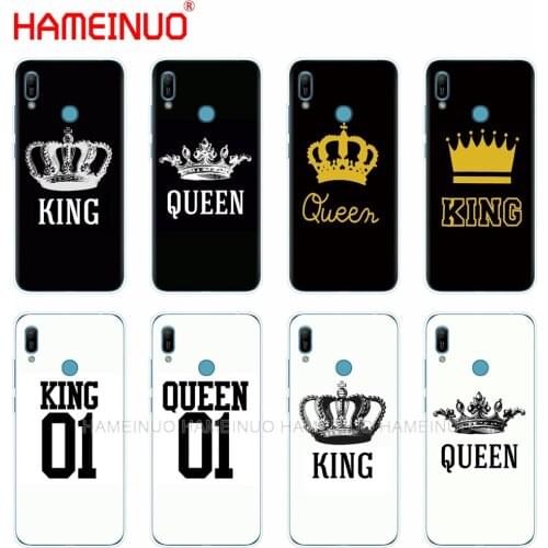 Silicon phone cover case for huawei Y5 Y6 Y7 Y9 PRO PRIME 2019 honor 8s 8a 20 LITE PRO 10i view 20 V20 king queen couple