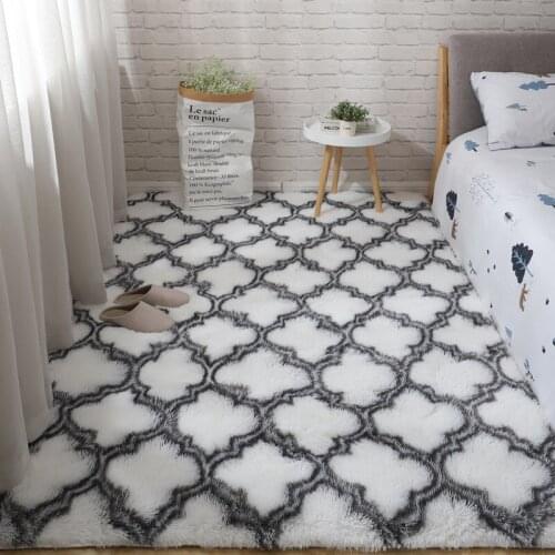 Nordic ins living room coffee table carpet bedside balcony rug children crawling mat rectangular soft skin-friendly rug alfombra