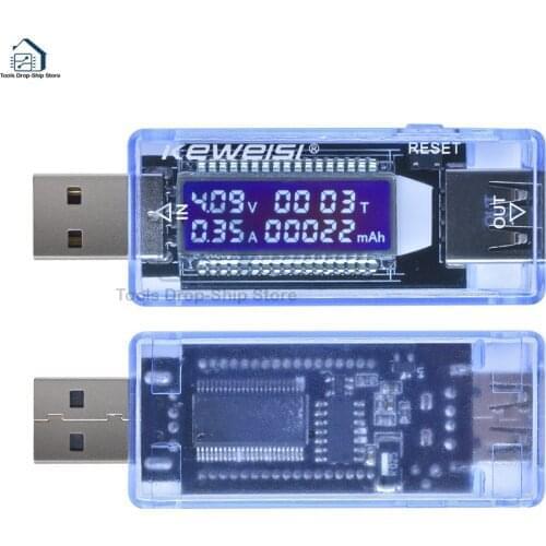 USB Tester,USB Power Meter,3.5 - 7.0V 0 - 3A Voltage Tester Multimeter,USB Current Meter Tester, Display Voltmeter Ammeter