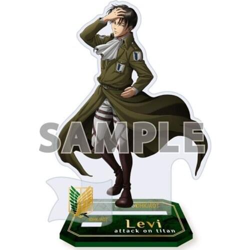 Japan Anime Attack on Titan Erwin Smith Levi Ackerman Eren Jaeger BL Stand Figure Decor Cosplay Model Display Plate Desktop Toy