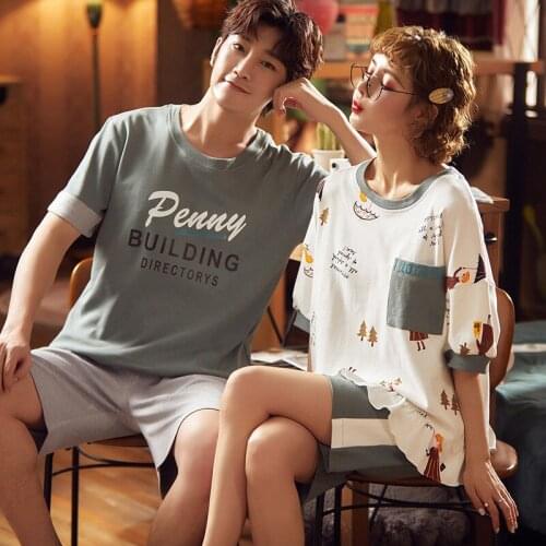 Womens Sleepwear Cute Cartoon Print Short Set Pajamas for Women Pajama Set Sweet Short Sleeve T Shirts & Shorts Summer Pijama